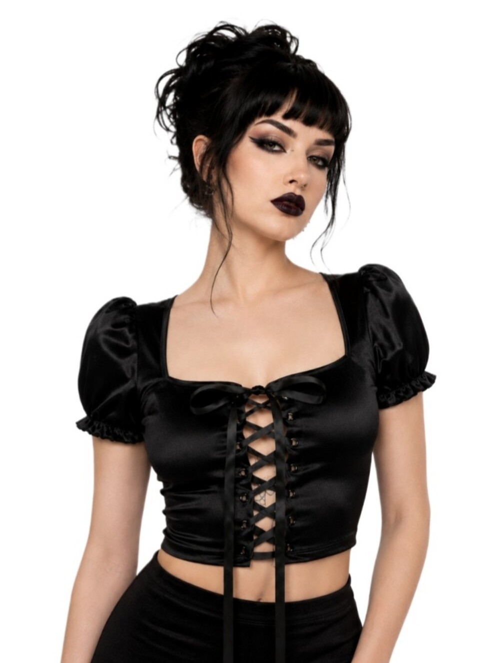 Sugar Thrills Gothic Puff Sleeve Blouse